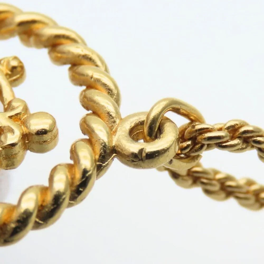 Christian Dior Necklace Emblem Logo Metal Gold GP Plated Accessory - Picture 5 of 9